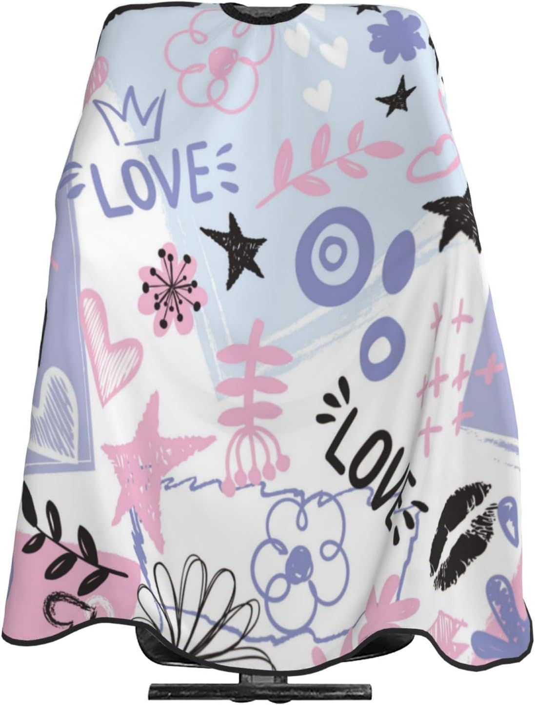 Heart Flower Lip Girl Hair Cutting Cape Professional Barber Cape Salon Hairdresser Apron With Adjustable Snap Closure