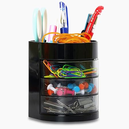 Amazon ユンコ Yunko 卓上ペンスタンド 収納ケース ペン立て 勉強机 小物収納ボックス ブラスチック製 文房具の整理整頓におすすめ 文房具 オフィス用品 文房具 オフィス用品