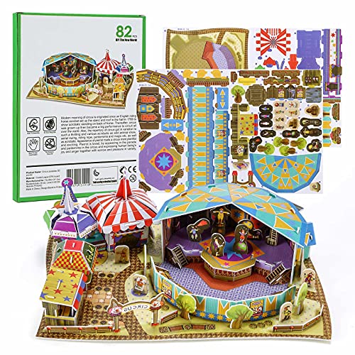 Diy 3D Puzzle Series, Educational Toy 3D Puzzles For Adults And Children Fun Creative Diy Toys Gift For Girls And Boy, Christmas Birthday Gift For Kids Toy (Circus) #TOP7