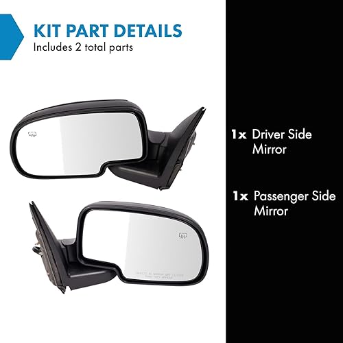 Miniatura 2 de Juego de espejos retrovisores laterales con calefacción eléctrica con luz de charco para Chevy GMC
