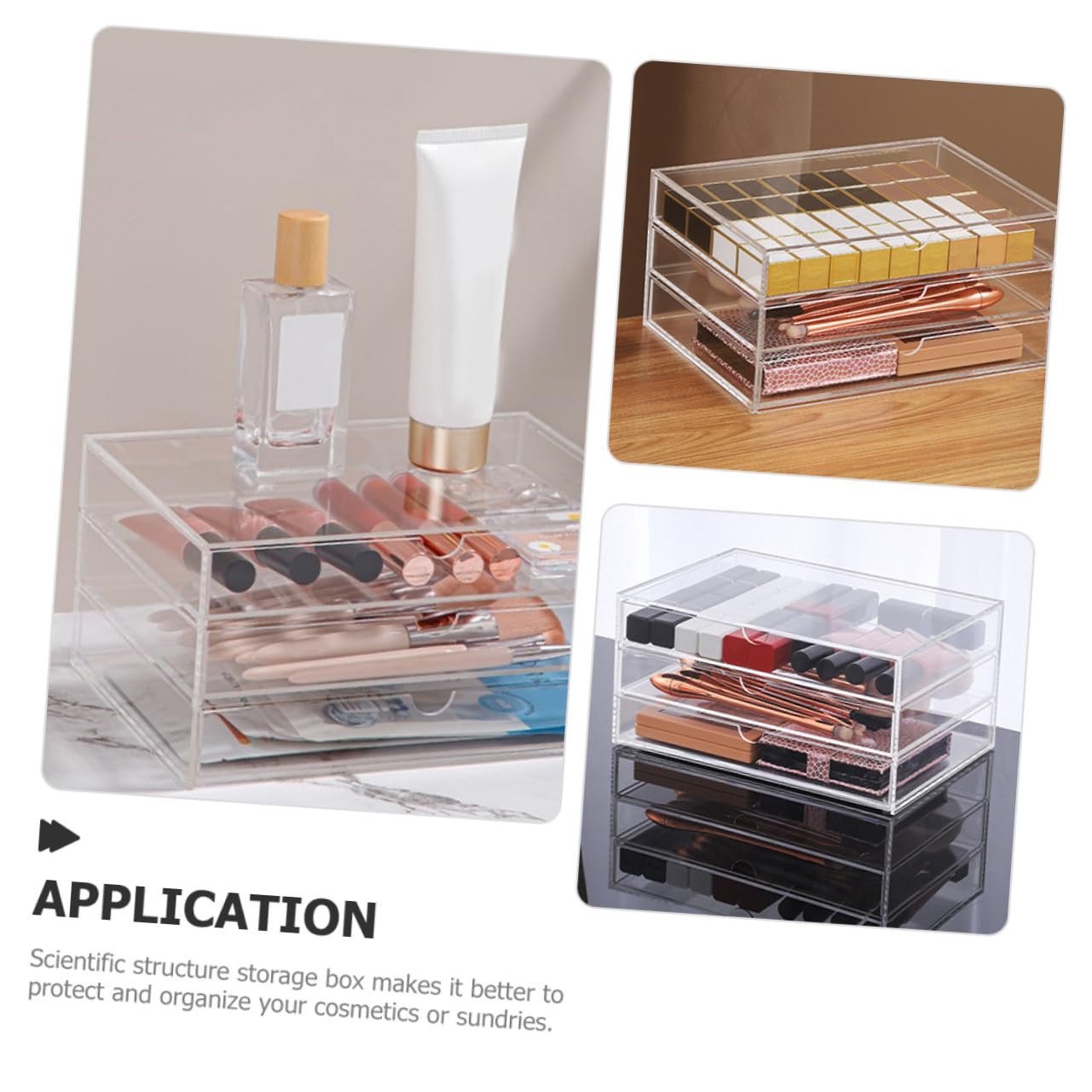 Organizzatore per Scrivania Contenitore per Cosmetici Organizer per Trucco Scatola Portaoggetti Multistrato Adatto per Toeletta e Camera da Letto