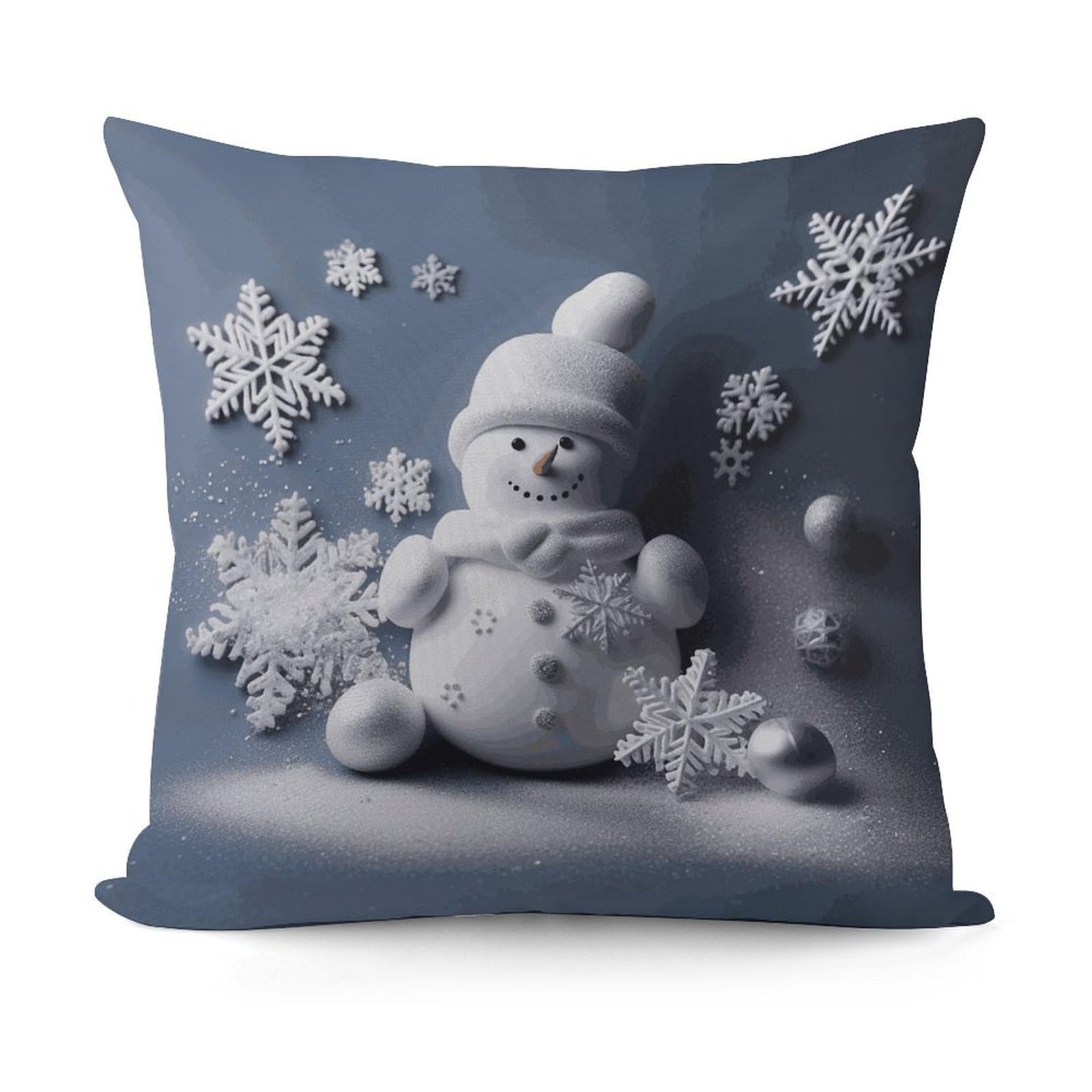 Adfgyerh Style Snowman Stars And Snowflakes Decorative Pillow Covers, Throw Pillow Covers Soft For All Seasons, Pillowcases For Couch Living Room Sofa Bedroom 18X18 Inch