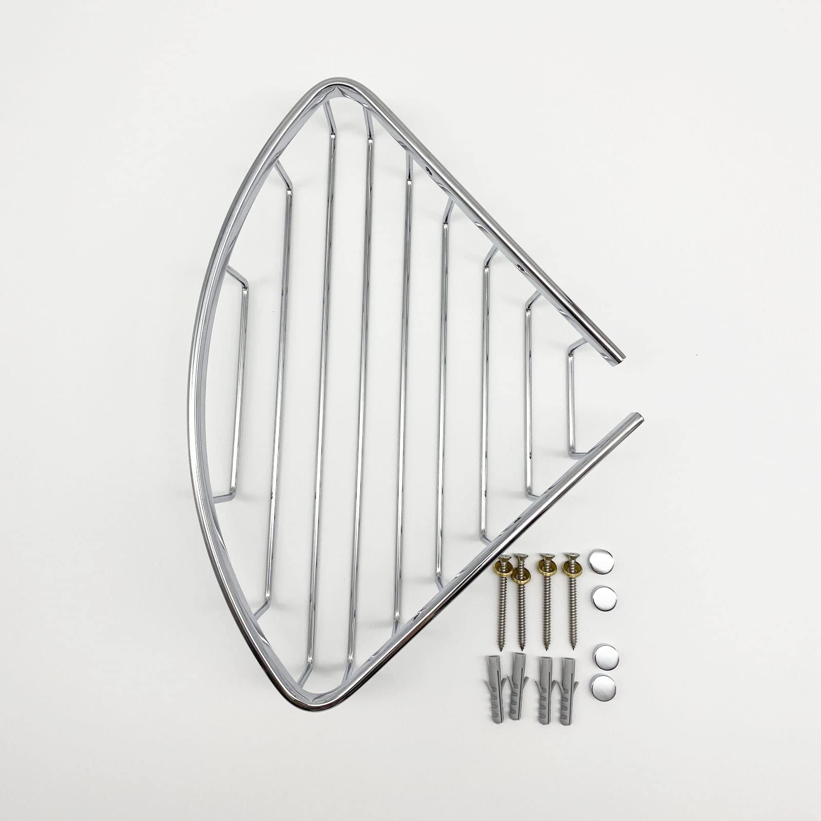 Cesta de ducha clásica para baño, champú, jabón, material de latón pulido cromado