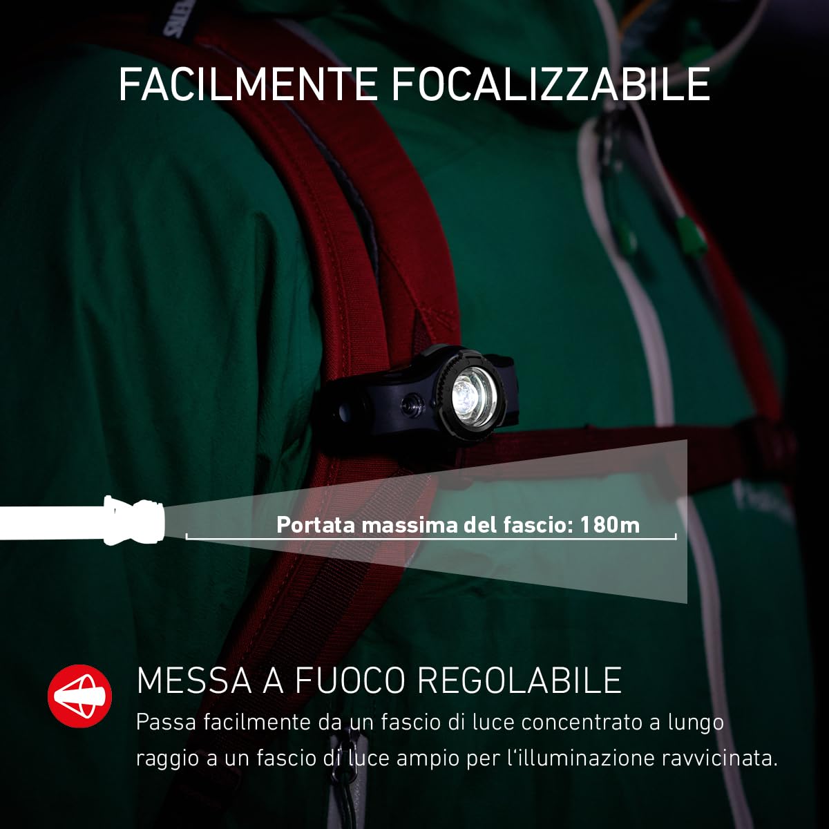 Ledlenser MH5 Torcia Frontale LED da Outdoor, Nera/Grigia, Ricaricabile con Batteria, 400 Lumen, autonomia Fino a 35 Ore, Luce Rossa, Possibile Uso con 1 Batteria AAA, clipmetallica