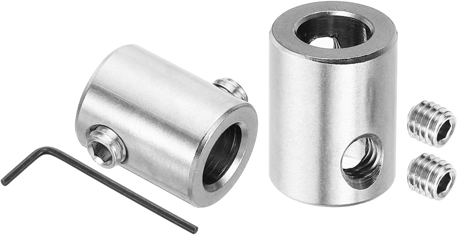 9mm Hole Wire Rope Clips Set, 2 Pcs 304 Stainless Steel Double Holes Lock Cable Clamps Clip with M6 Hexagon Screws Spanner for Cable Fittings, Silver