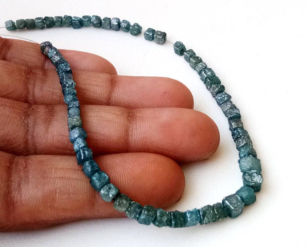 Kostki z niebieskim diamentem 3-4 mm, niebieski wywiercony surowy diament, surowy diament, nieoszlifowane kostki diamentowe na biżuterię (opcje od 5 szt. do 20 szt.) - DDP144, 3 MM - 4 MM, 10 szt.