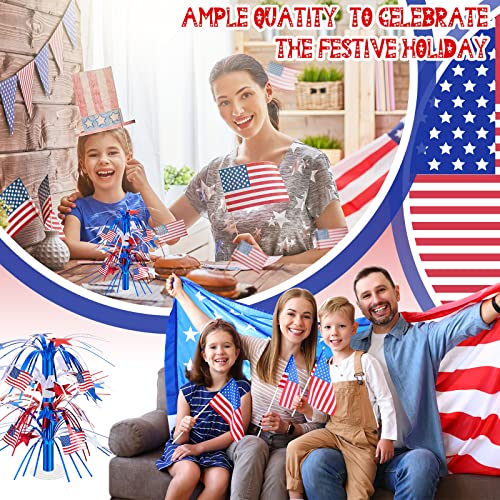 Image of Sintuff 12 Pcs 4th of July Centerpieces for Tables Patriotic Table Decorations Memorial Day Centerpieces USA Flag Star Foil Centerpieces for Labor Day Veteran Day Party Supplies, Red Blue and White