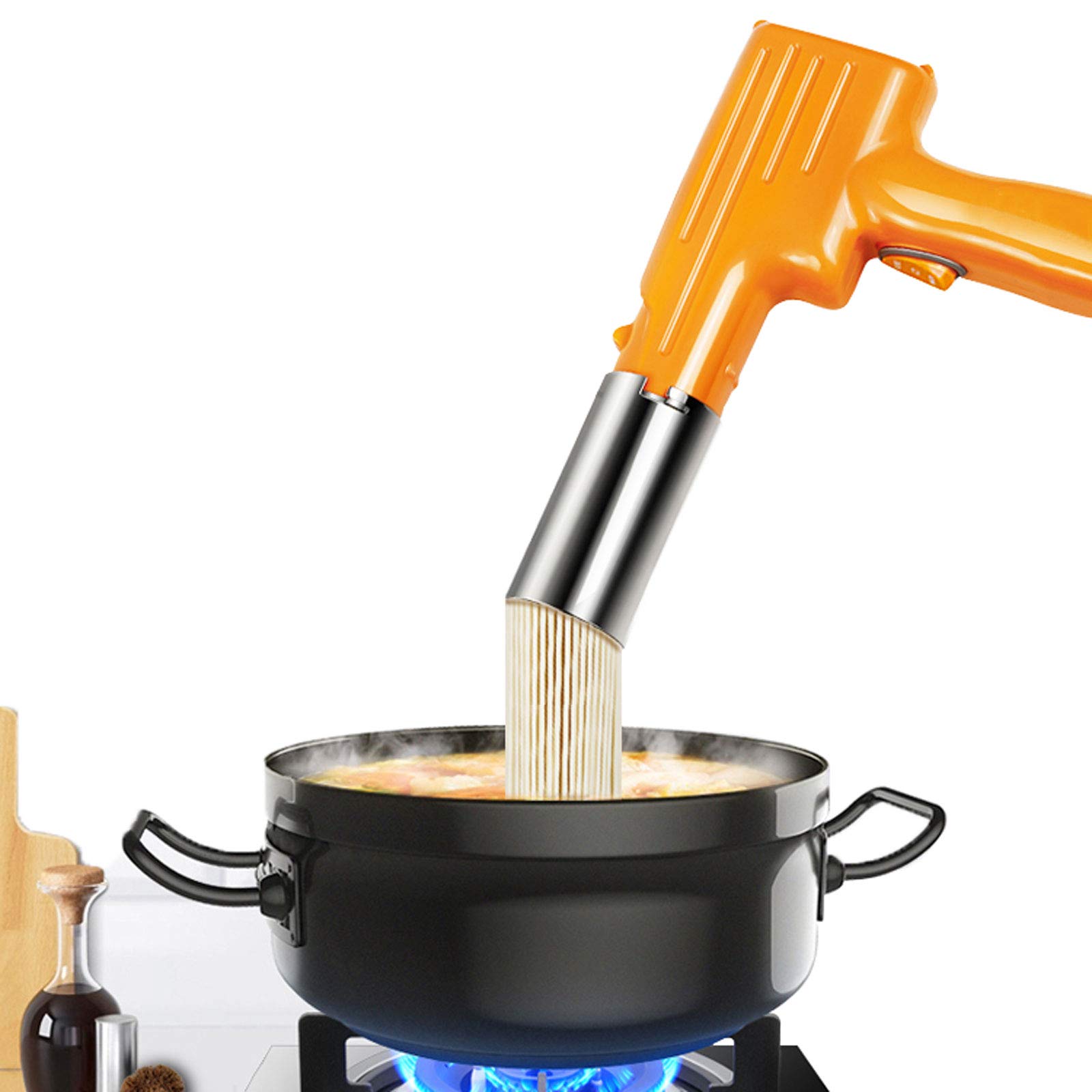 APOE Maszynka do makaronu ze stali nierdzewnej, maszyna do makaronu, automatyczna maszyna do makaronu, do spaghetti 2,5 mm, łatwe czyszczenie i użytkowanie