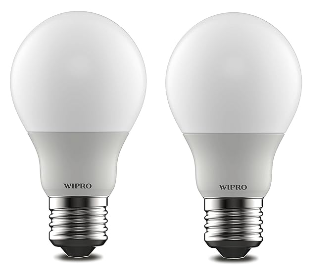 wipro Garnet 5W LED Bulb for Home & Office |Cool Day White (6500K) | E27 Base|220 Degree Light Coverage |4Kv Surge Protection |400V High Voltage Protection |Energy Efficient | Pack of 2