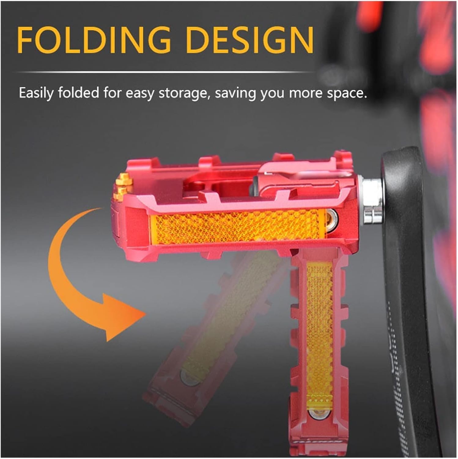 Pedale für Mountainbikes, Faltrad Pedale Volle Aluminium Fahrrad Pedal 9/16 Universal Faltbare Pedal Rot/Silber Dichtung Lager Pedal Für