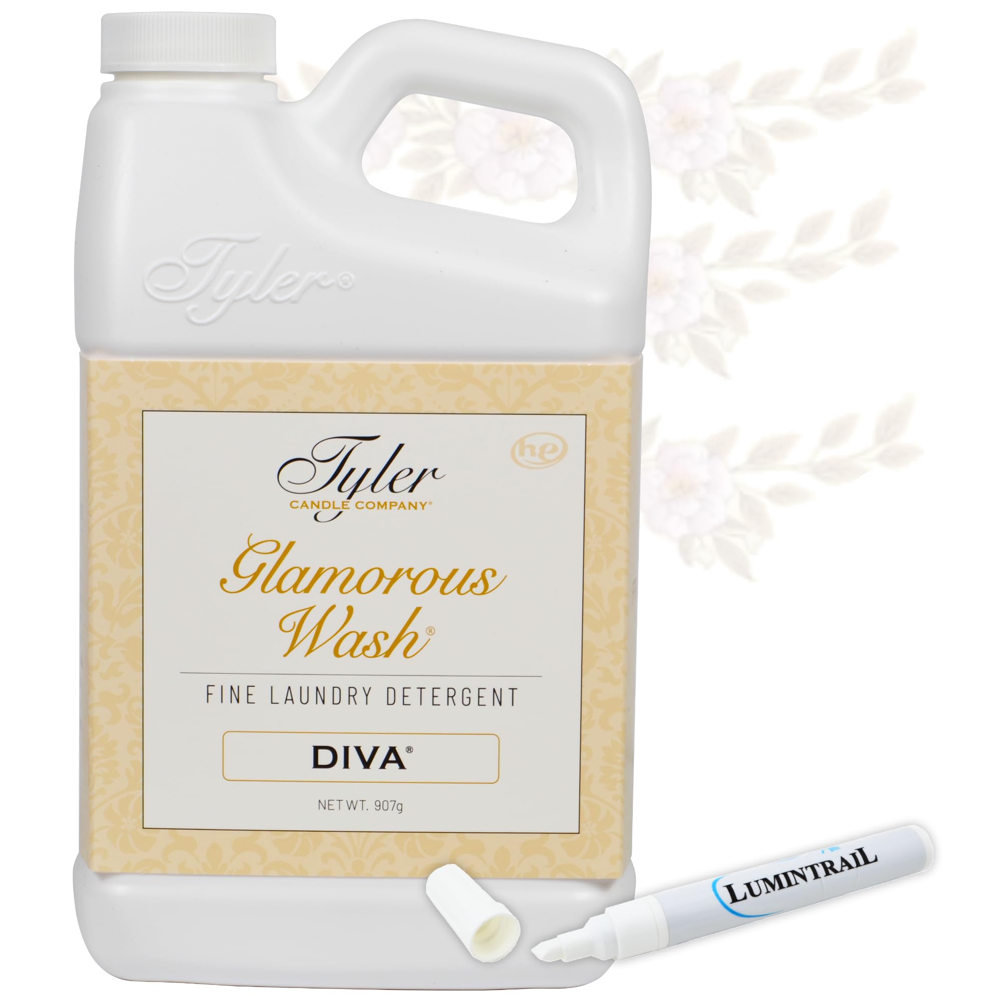 Tyler Glamorous Wash DIVA Detergente fino para ropa con bolígrafo removedor de manchas, detergente líquido DIVA diseñado para ropa, lavable a mano y a máquina, 32 onzas (DIVA)