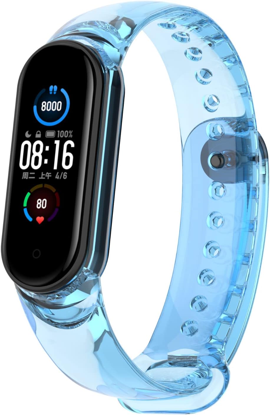 Strap Replacement Bracelets for Mi Band 5 Mi 6 Smartwatch Bands Skin-Friendly Soft Flexible Silicone Wristband DX4 : Electronics