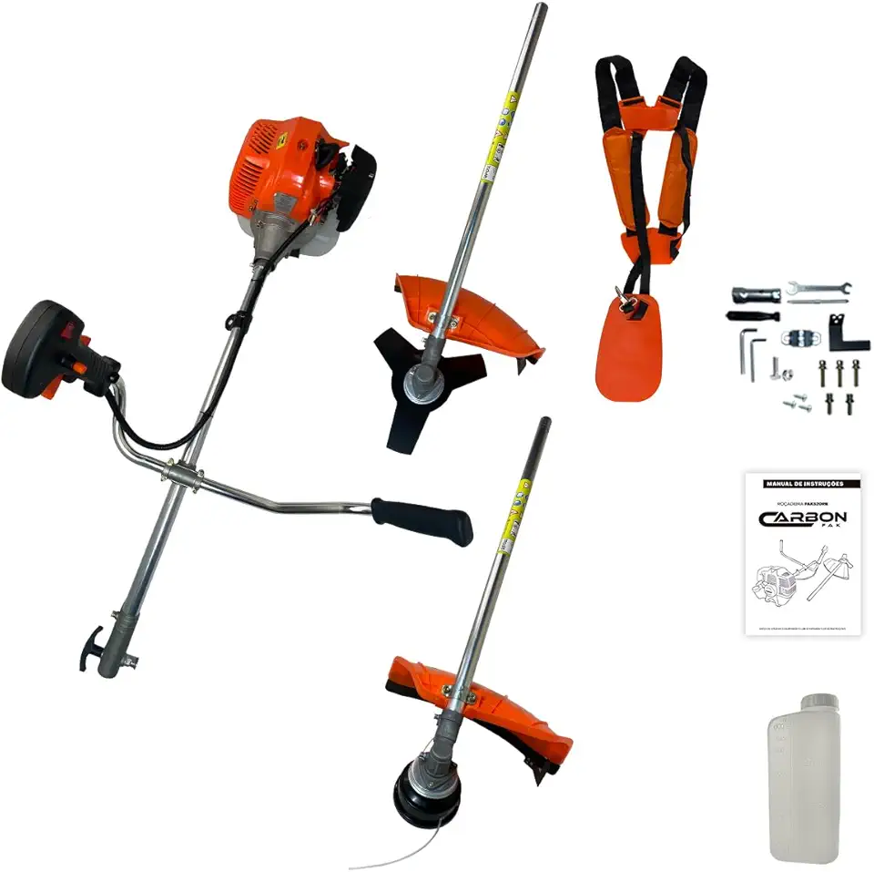 Roçadeira Carbon Fak FAK520RB a Gasolina, 52cc, 2,5HP, Bipartida, Profissional