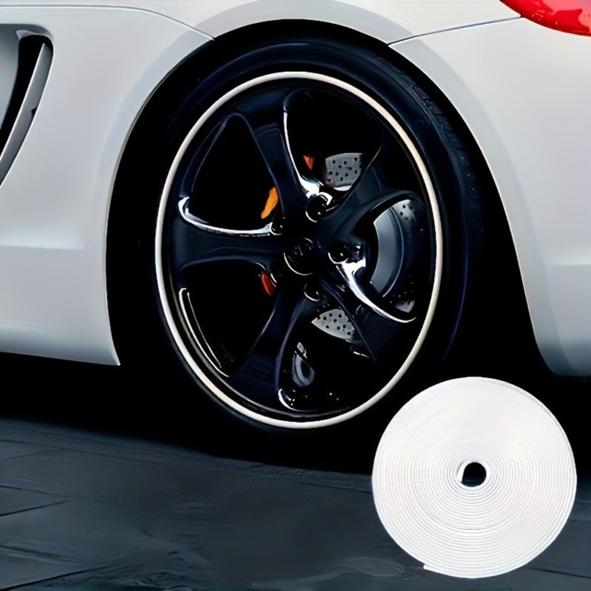 WANJUNSHANGMAOYOUXIAN Car Rim Protectors for Nissan NV300 Platform/Chassis (2016-), 8m Length Durable Flexible Wheel Hub Trim Guards Waterproof Anti-Scratch Decorative Styling Strip,White