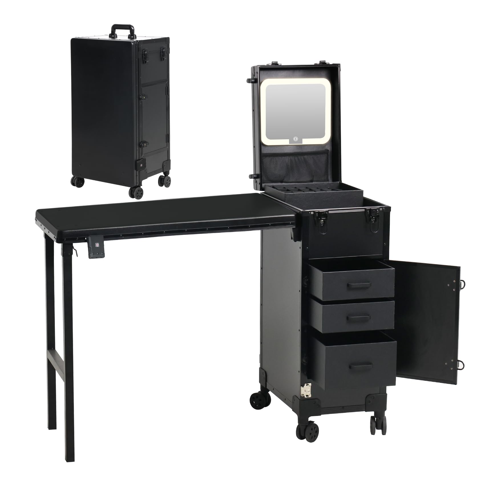 BEAUTY CASE Rolling Portable Manicure Table - manicure tables | Mubboo