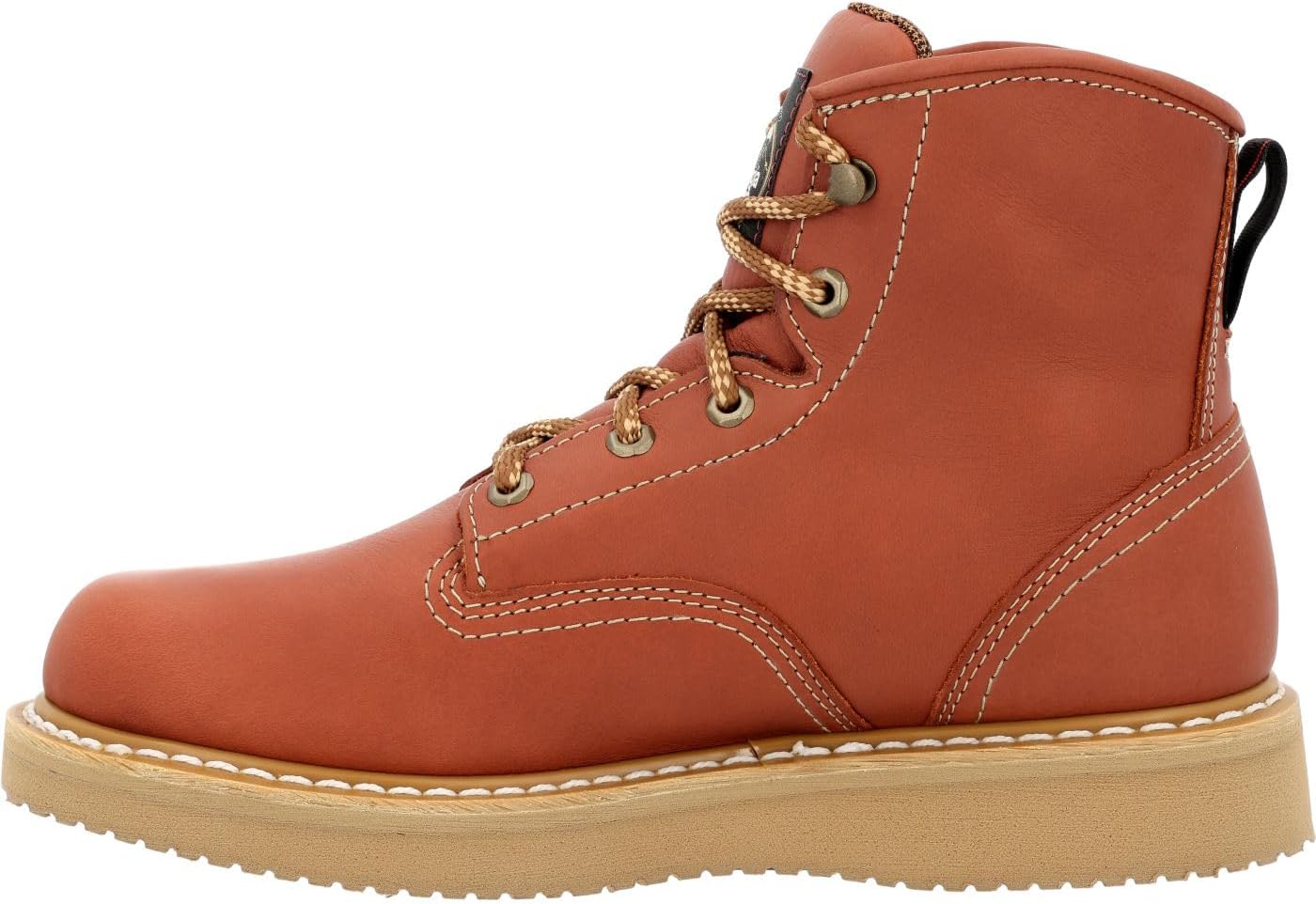 Georgia Boot Men's 6" Lace-Up Wedge Work Boot, Breathable SPR Leather Shoes with Slip and Oil Resistant Outsole, Comfortable Soft Toe Copper-Tan Boots for Men - GB001PRO - Image 6