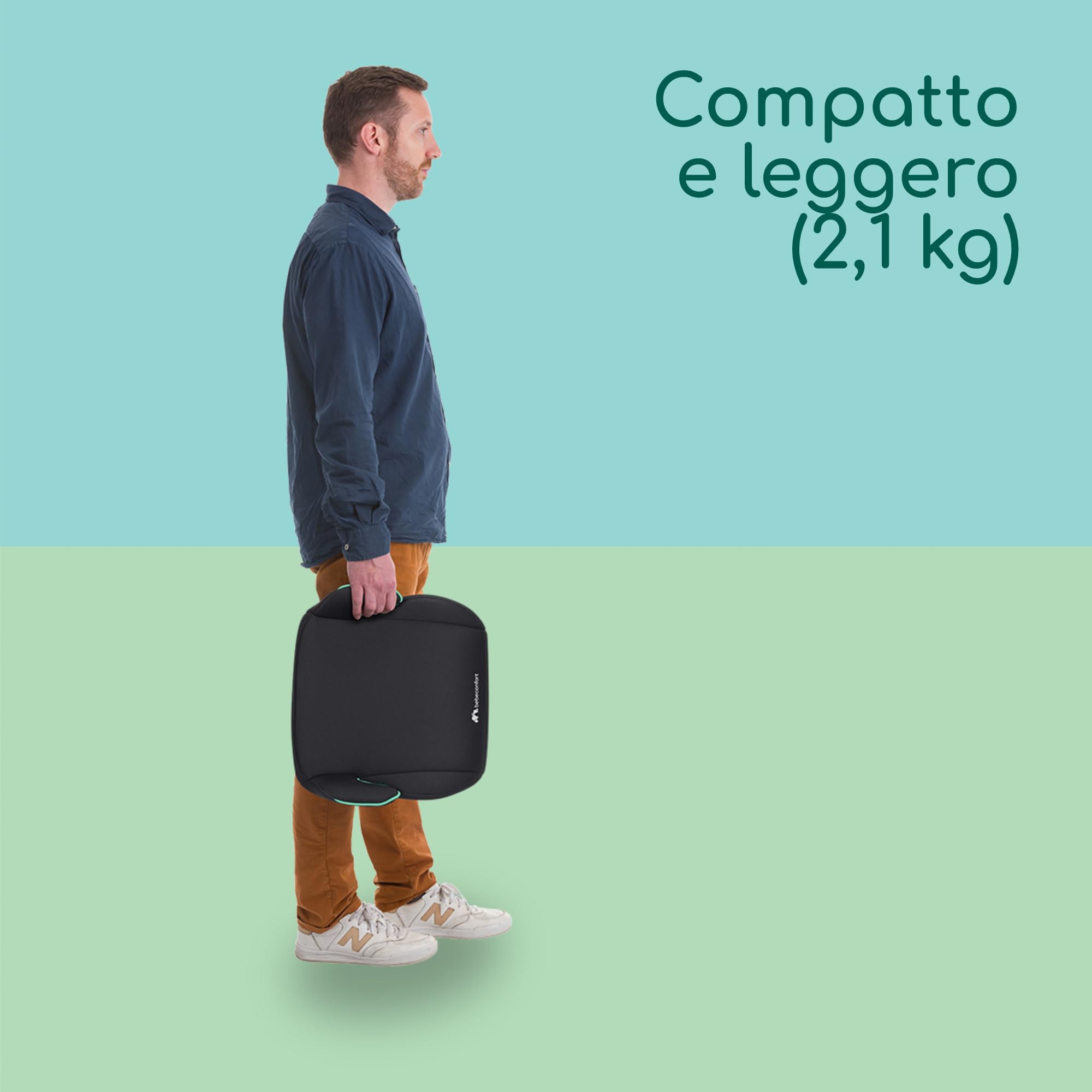 Bebeconfort Manga i-Fix Rialzo Auto per bambini, Seduta auto bambini, seggiolino auto isofix gruppo 3 per Bambini 128-150 cm, dai 6 ai 12 Anni (22-36 kg), Tinted Black