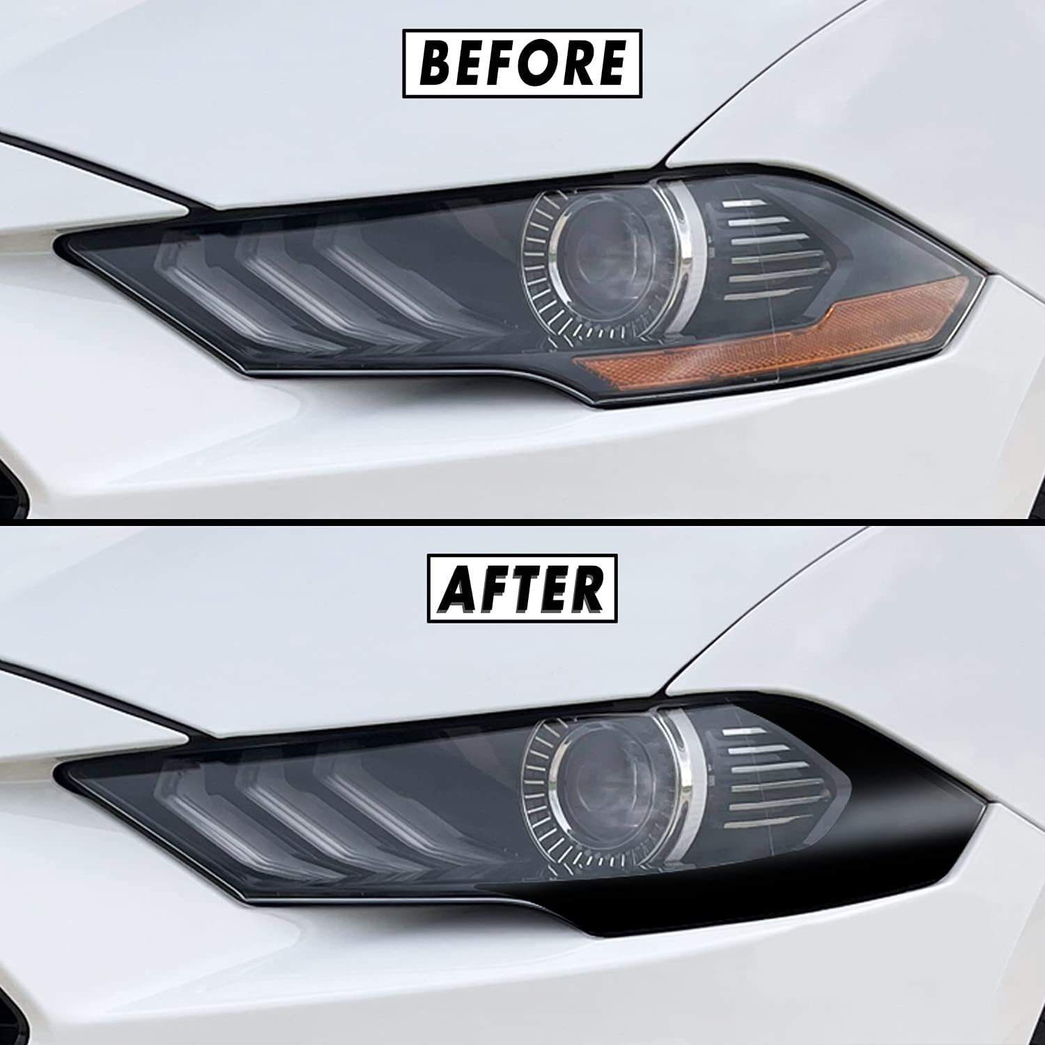 SlickMod Brand 35% Light Smoke PreCut Vinyl for 2018-2021 Ford Mustang Headlight & Foglight