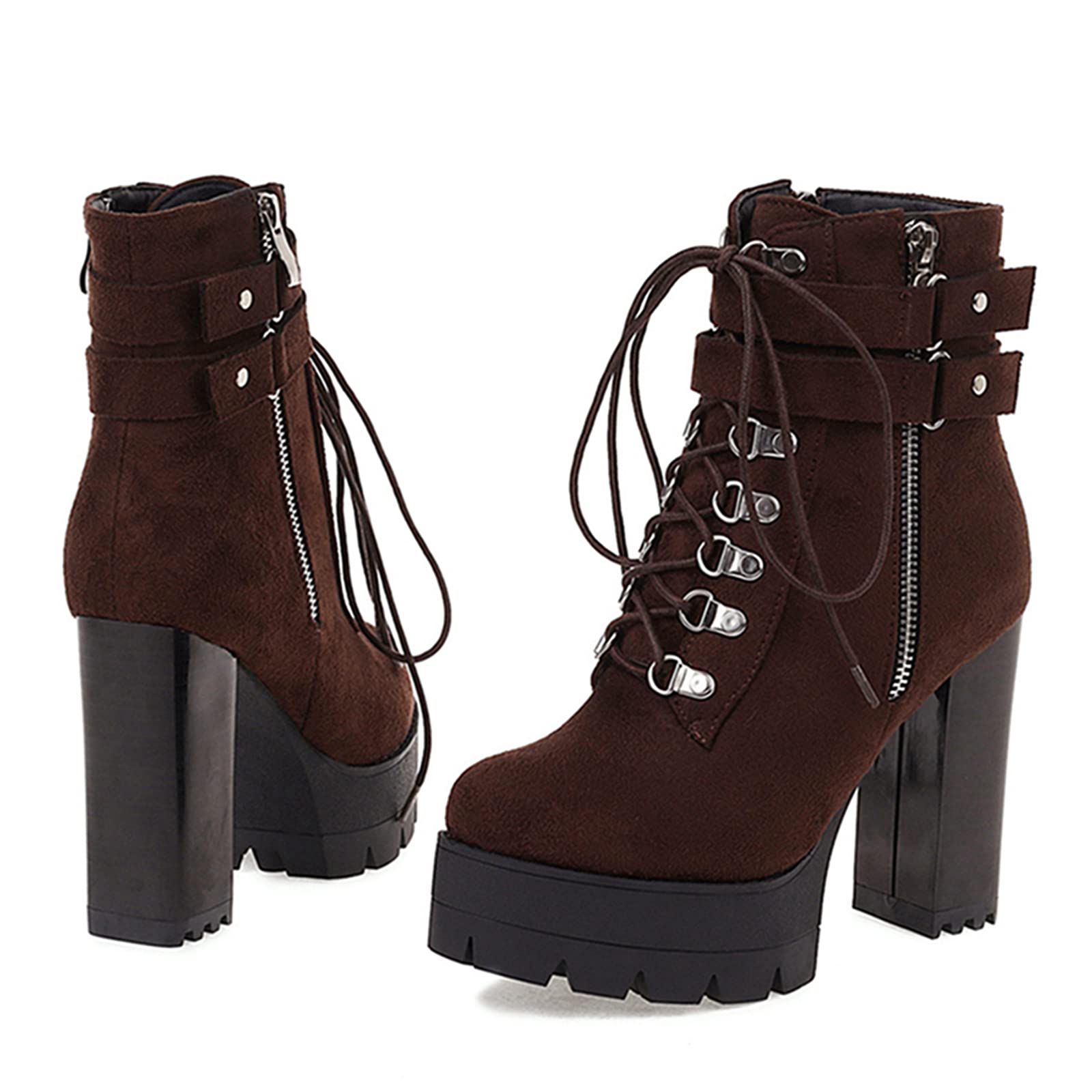 CUTEHEELS Mode Damen Stiefeletten Plateau High Heel Stiefel