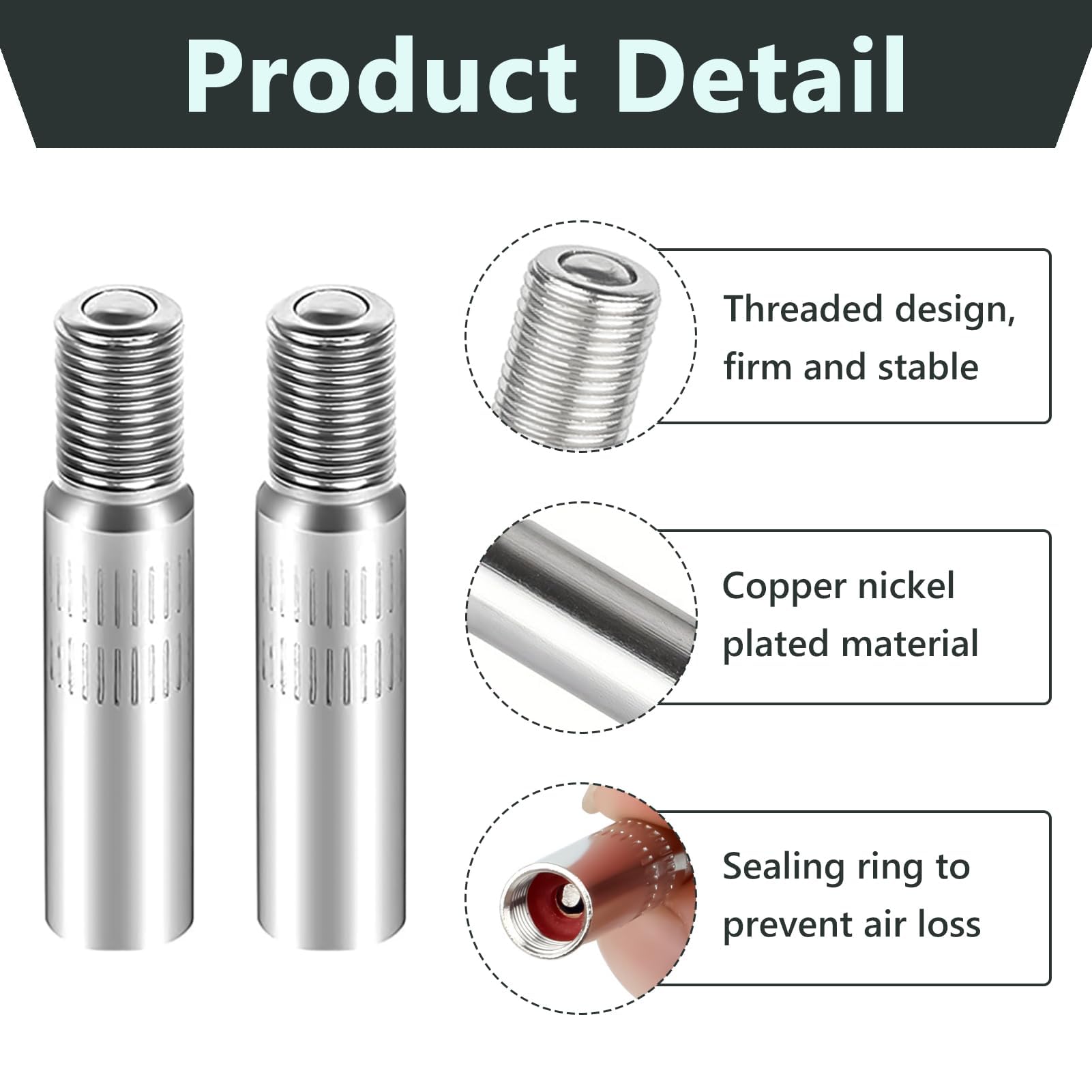 2 Pezzi Prolunga Valvola Monopattino 39mm, Estensione Stelo Valvola Pneumatico, Adattatore Estensione Compatibile con Xiaomi M365, Auto, Camion, Furgone, Roulotte, Tappi in Ottone Nichelato