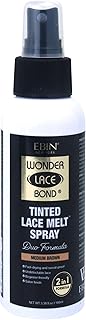 EBIN NEW YORK Wonder Lace Bond Tinted Lace Melt Pump Spray - Medium Brown | No Residue, Even Spray, Matching Skin Tone for Natural Look, 3.38oz /100ml