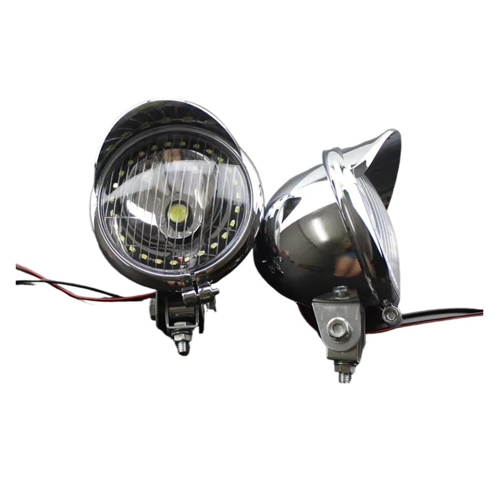 Fari LED Anteriori Fendinebbia Cromati 12V per Moto - Coppia Faretti