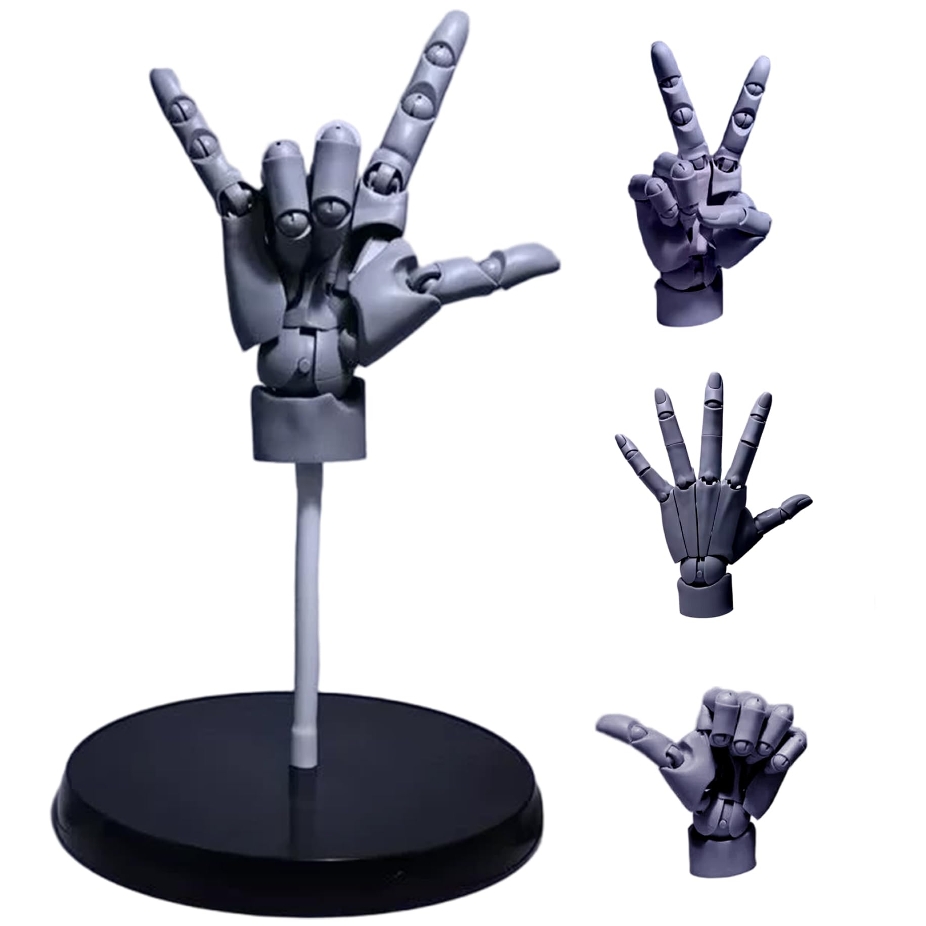 2 pièces modèle de main 1: 1 modèle de main articulée pour dessiner des mains mannequin articulées mobiles avec base pour dessiner, peindre, esquisser 14, 2 pouces (droite + gauche), mannequin