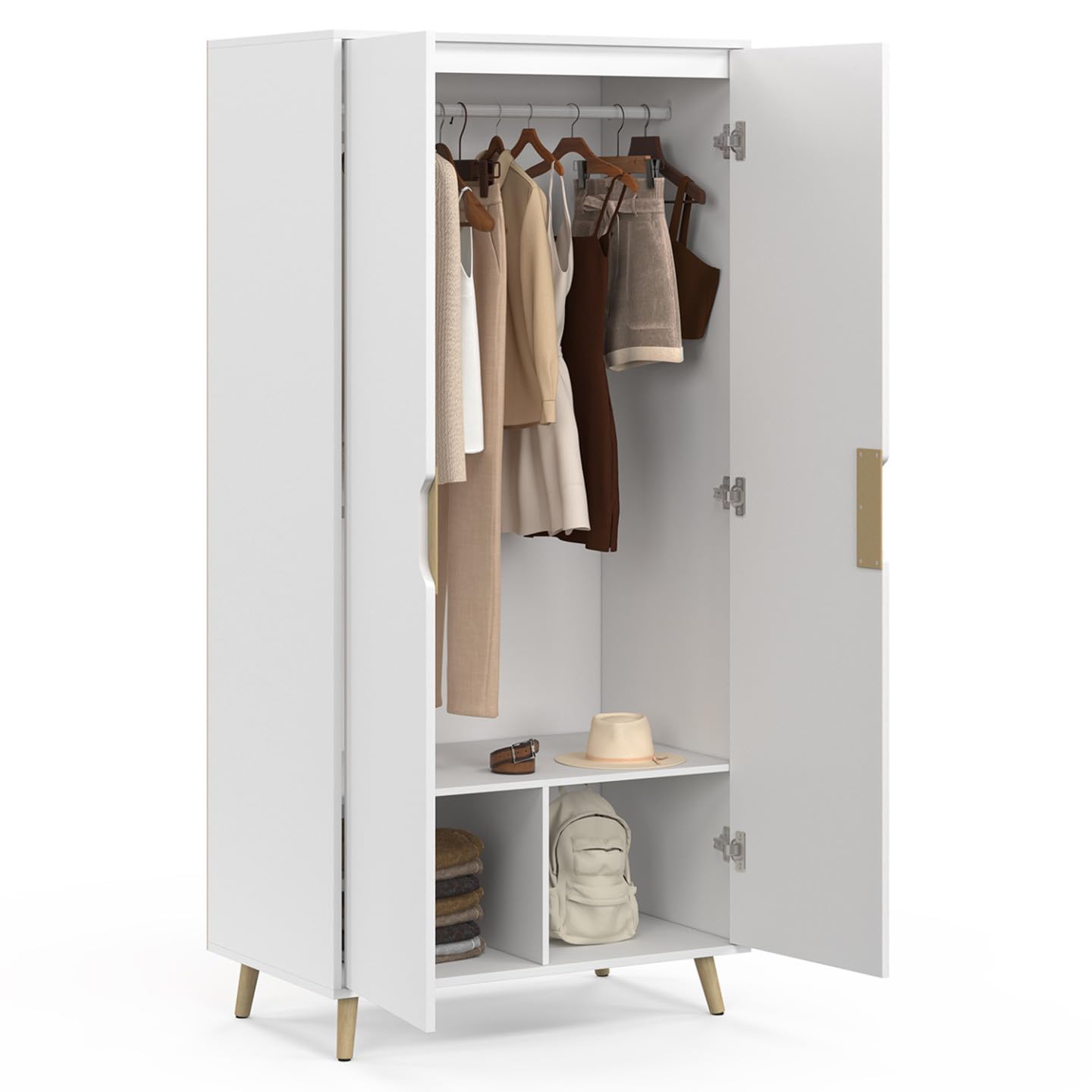 IDMarket - Armoire 2 Portes Helsinki scandinave Blanc