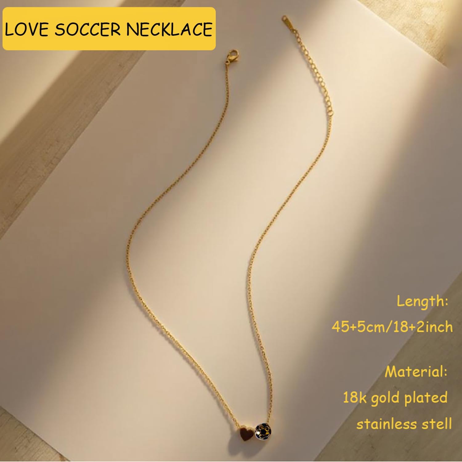 Eioi & Lmnm Gold Softball/Soccer/Volleyball Necklace for Women, Sport Accessories Birthday Christmas Jewelry Gifts for Her 18+2 Inches - Image 6