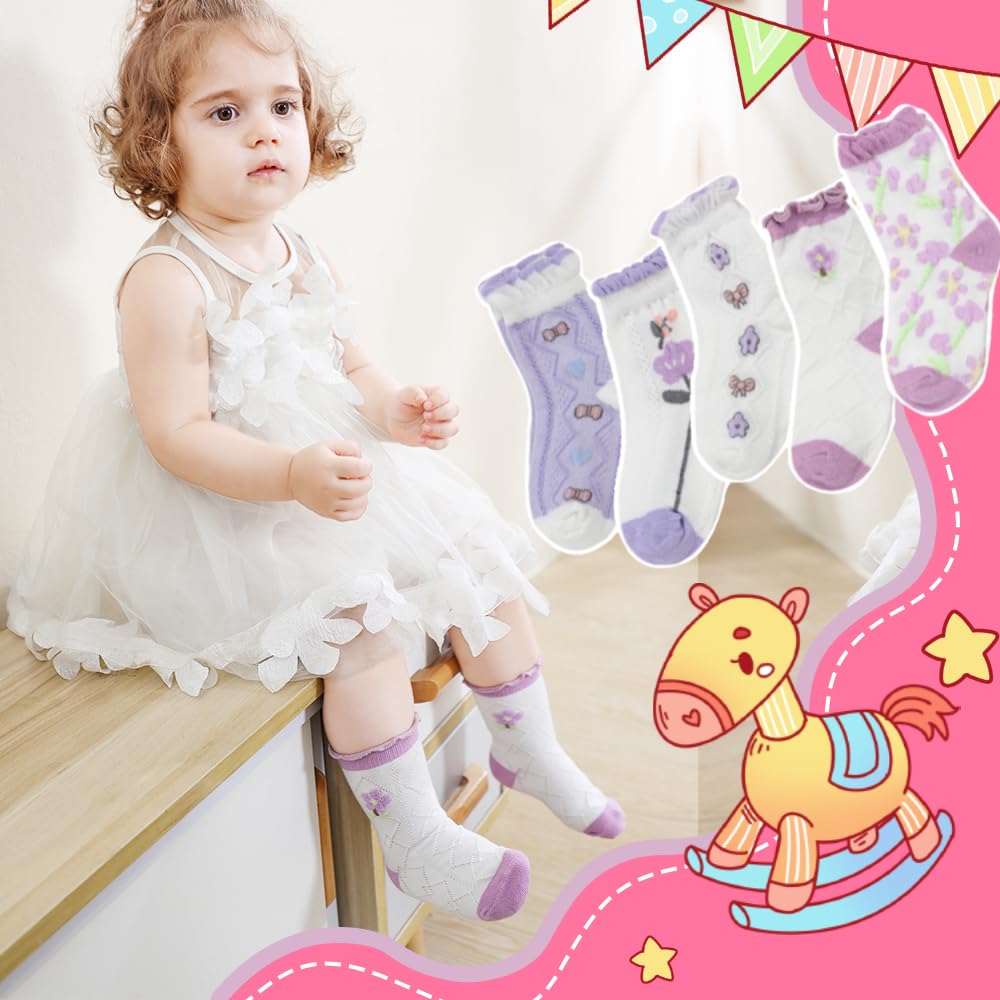 Calcetines Bebé Niñas，9 Pares Suaves, Lindos y de Algodón para la Comodidad de tu Pequeña Bebé Calcetines Niña