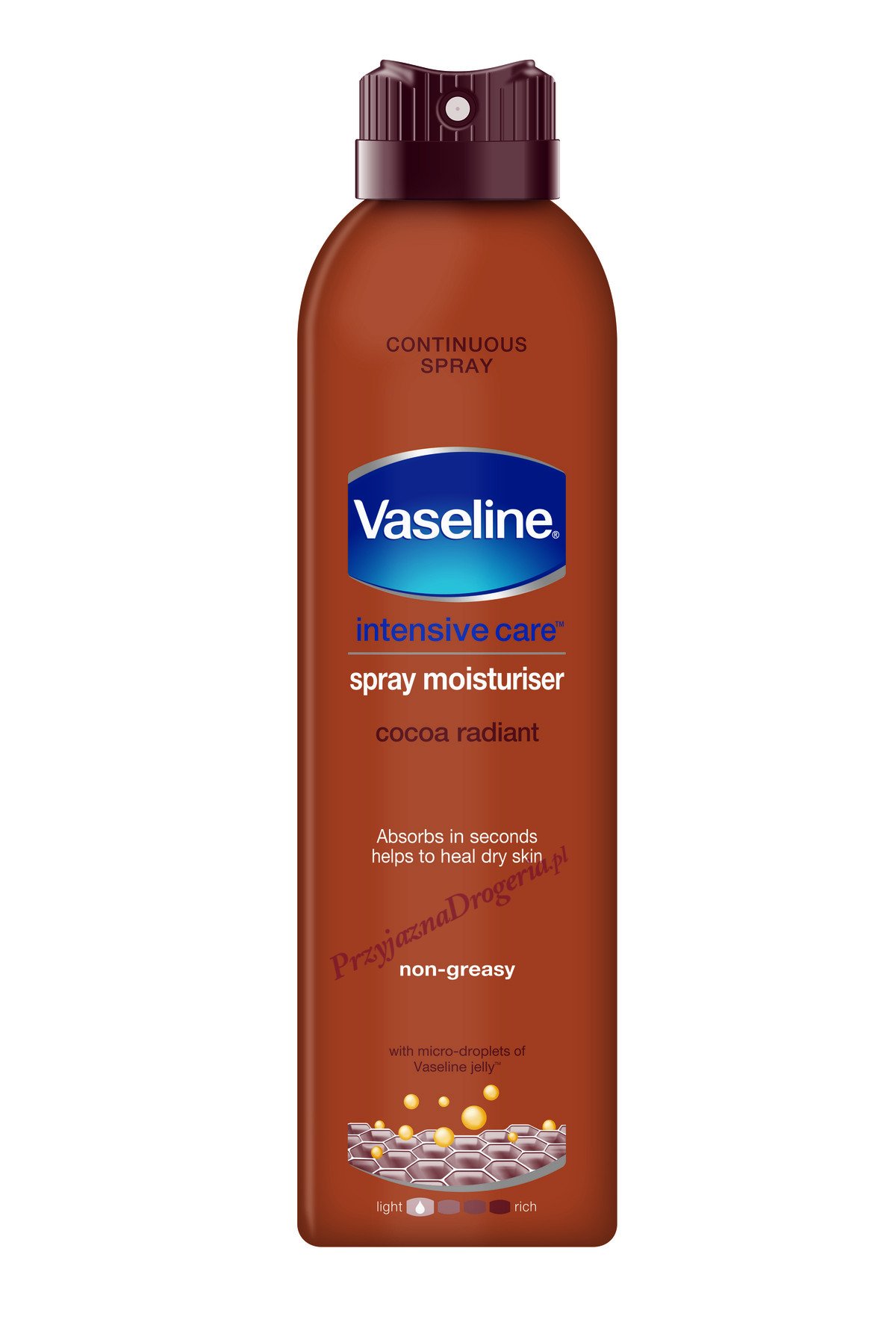 Vaseline Body Lotion Spray Cocoa for Men and Women Perfect for Daily Care 190ml