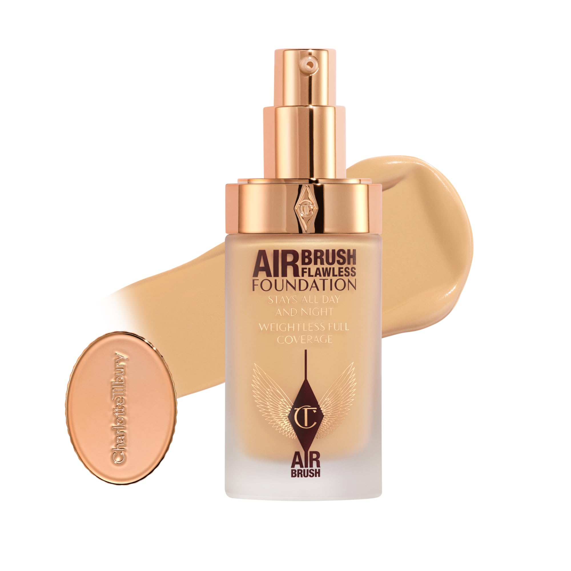 Photo 1 of ** USED** Charlotte Tilbury Airbrush Flawless Matte Foundation - Full Coverage Liquid Makeup with a Natural-Matte Finish - Smoothes & Blurs Pores - Waterproof & Transfer Resistant - 6 Neutral