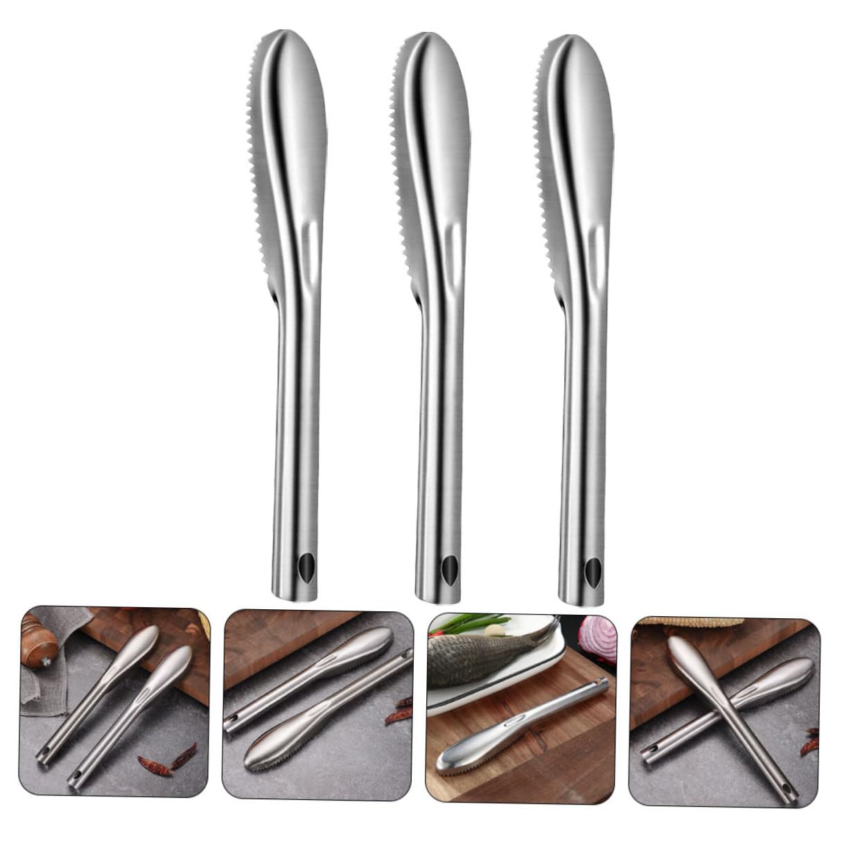 BESPORTBLE 10pezzi Rimuovi Squame Pesce Acciaio Inossidabile Strumento di Pulizia Pesce per Cucina Facile da Usare e Leggero Accessorio Essenziale per Amanti del Mare