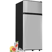 Manastin 4.5cf Mini Fridge for Dorm/Office Quiet 2-Door Adjustable