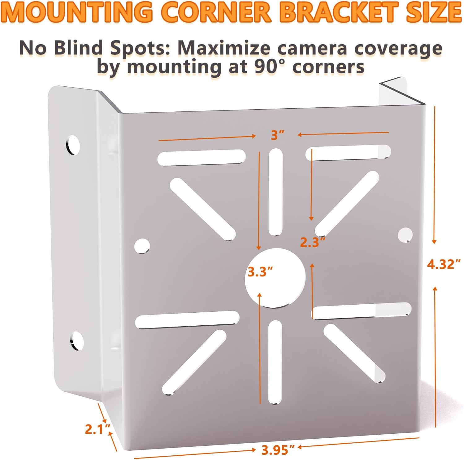 Security Camera Corner Mount Bracket, Universal Metal Corner Bracket for Arlo, Ring & CCTV - Adjustable Weatherproof Corner Mount with Hardware, 4 Pack (Silver)