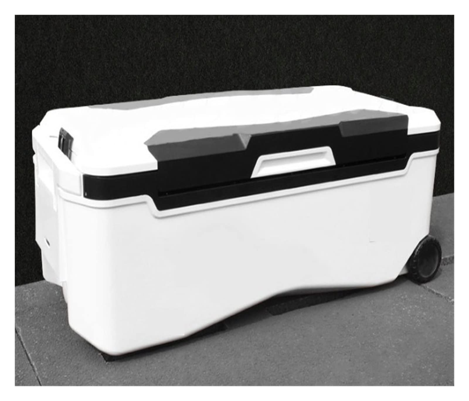 Scatola da Pesca 48L/66L/85L Super incubatrice per Pesca in Mare Scatola da Pesca Frigorifero Scatola da Esterno di Grande capacità con Ruote (Nero)