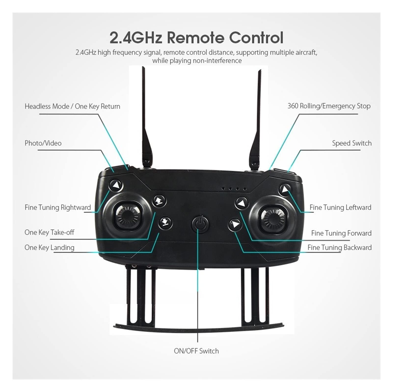 Składany dron Quadcopter Drone 4K Profesjonalna kamera szerokokątna HD 1080P WiFi Drone Podwójna kamera Wysokość Utrzymuj składany helikopter Rc Toy (Kolor : Nie Rozmiar kamery : 1) (Podwójna kamera
