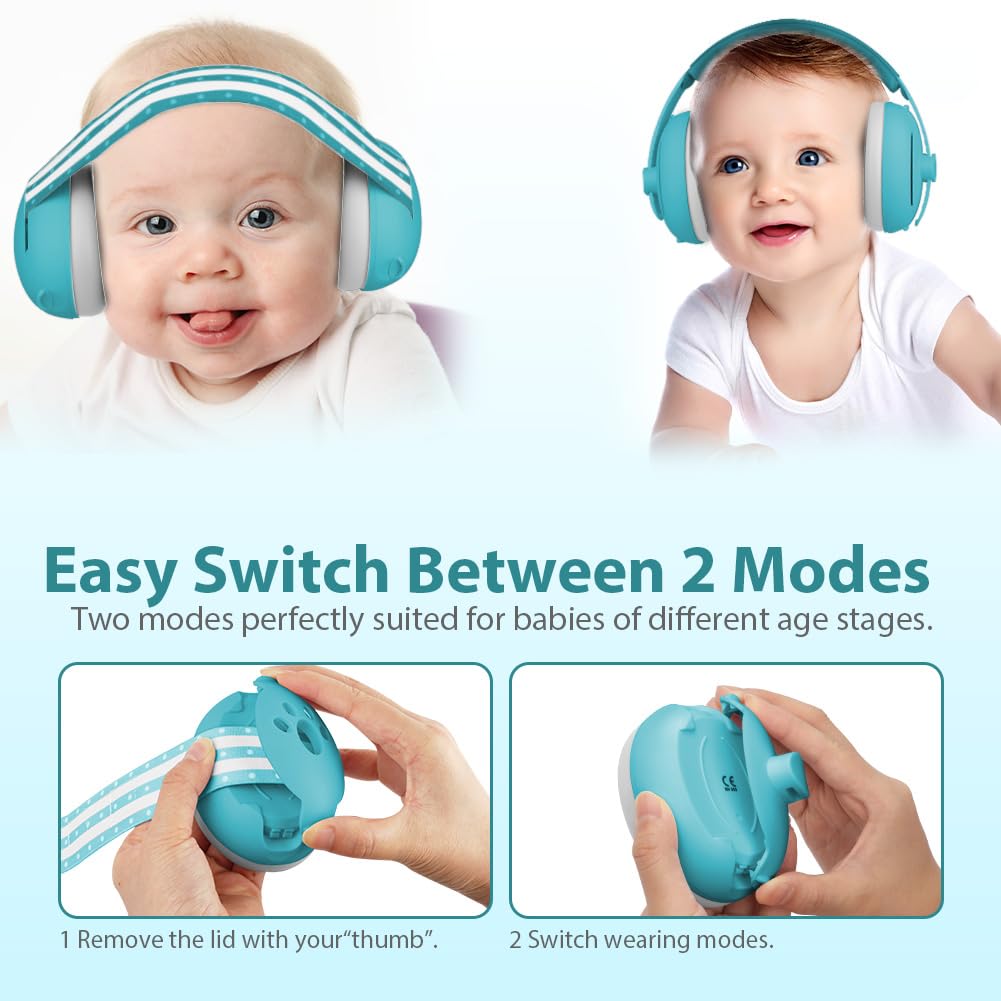 SuplutuX Cuffie Antirumore per Bambini e Neonati - Protezione Acustica fino ai 36 Mesi con Fasce Morbide - Migliora il Sonno in Viaggio