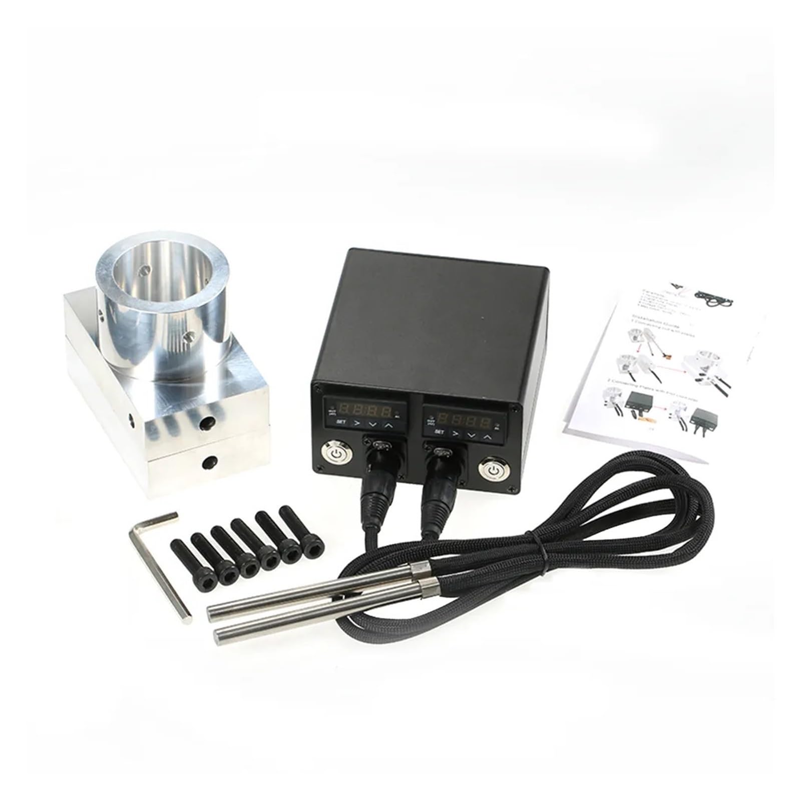 Kit de placa de prensa de resina de 3x5 pulgadas con módulo controlador de temperatura PID doble, Compatible con varias prensas hidráulicas, marco A/H