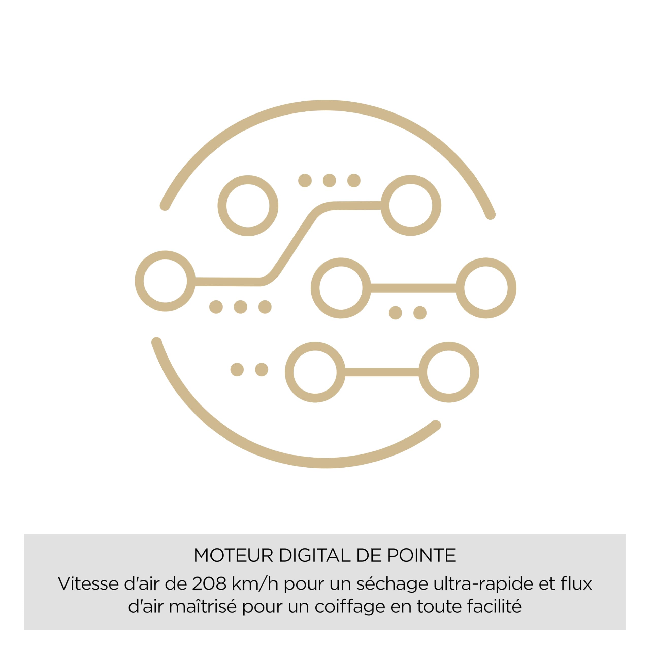 BaByliss Sèche-cheveux Pro Digital avec Diffuseur - Sèche-cheveux ultra-rapide et professionnel de 2200W, Ionique, Fabriqué en Italie, 3 températures & 4 vitesses avec Fonction Turbo, Rouge, 6001DE