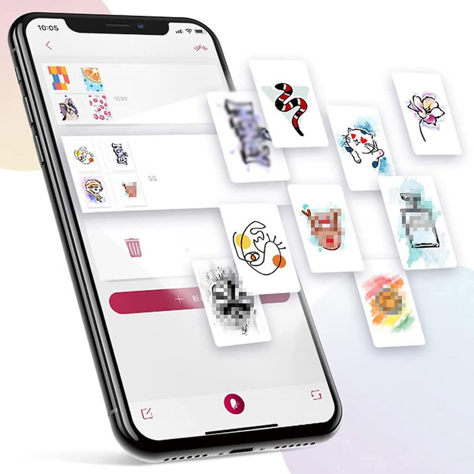 Stampante per nail art - Stampante mobile digitale 3D, connettività WiFi/USB, risoluzione 2400 DPI, modelli fai da te, stampa veloce in 25 secondi, ideale per bambini e studi di manicure