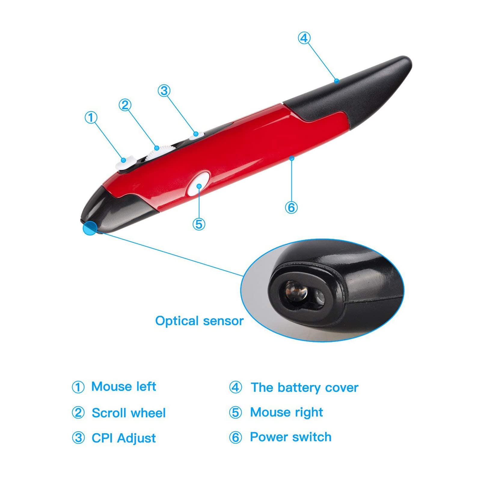 Optical Pen Computer Snapklik.com : Lychee Wireless Optical Pocket Pen Mouse, 24GHZ USB ...