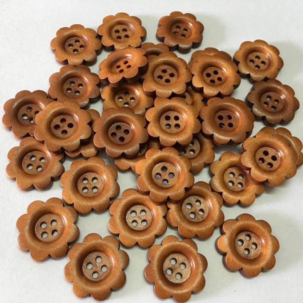 10 sztuk 23mm drewniane guziki, 4 otwory