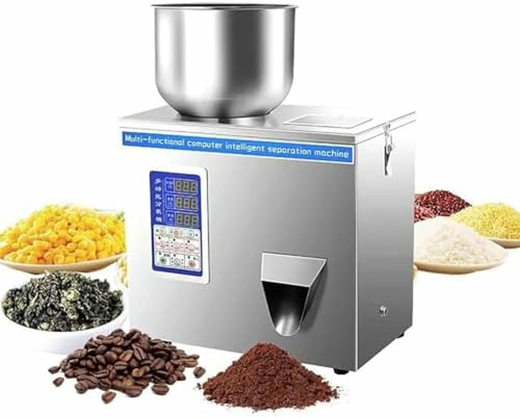 Riempitrice Automatica di Polvere in Acciaio Inossidabile per misurazione e confezionamento precisi, per spezie, tè, Semi e Cereali (100g)