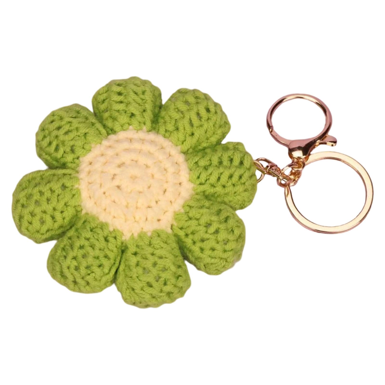 Whoasyst E Crochet Flower Keychain Soft Woolen Yarn Yarn Craft Decorativ Accessories For Bags Backpacks Gift Crochet Keychain