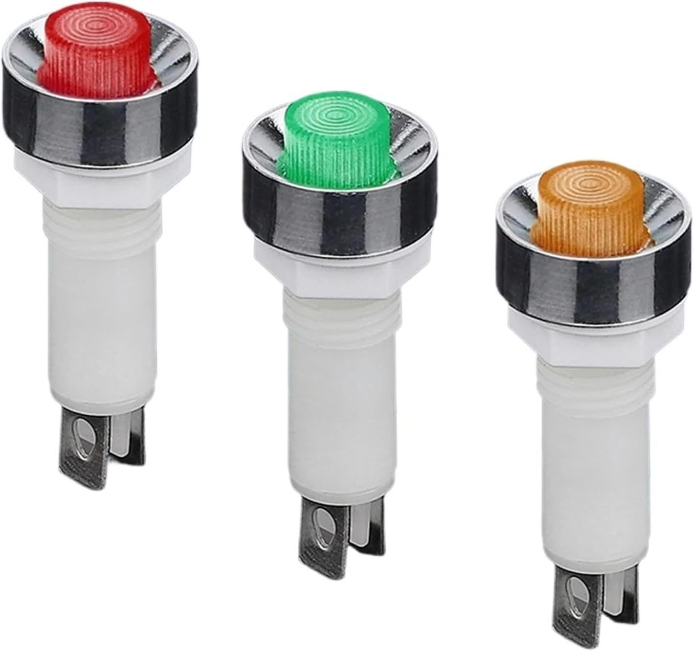 10PCS 10MM Mini Power Signal Indicator Light DC12V DC24V AC220V Industrial(Yellow,AC220V)