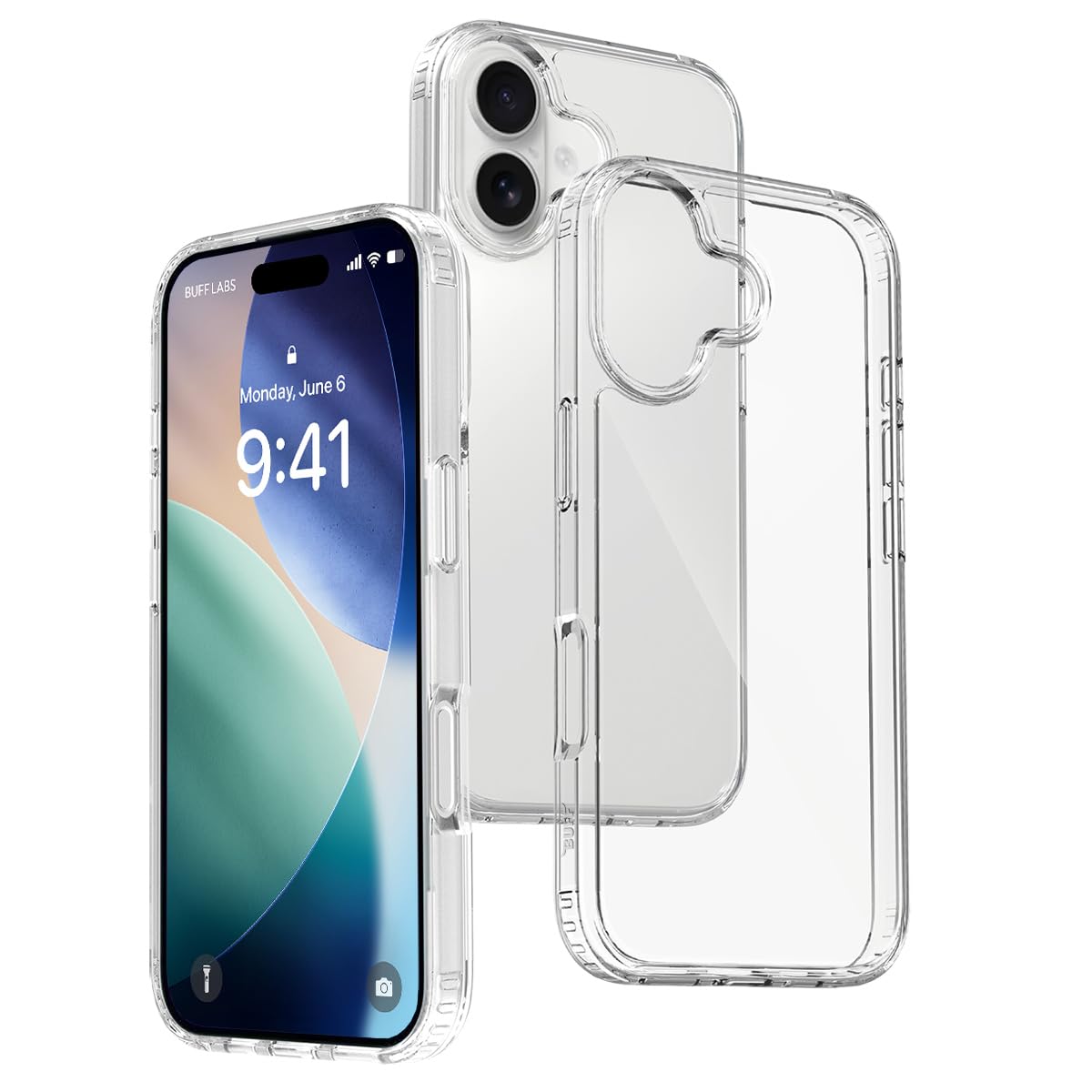 BUFF LABS Air Hybrid Şeffaf Kılıf, Darbe Emici TPU + PC Şeffaf Kılıf (iPhone 17)