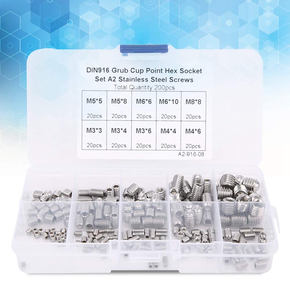 Stainless Steel HEX Socket GRUB Screw Set for Precise Instrument M3/M4/M5/M6/M8