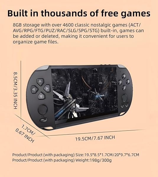 5,1 pollici Console per videogiochi Simulatori multipli classico giochi Può salvare Console di gioco elettronica Gioco portatile Dispositivo di gioco retrò Giocattoli Regali per bambini - 4