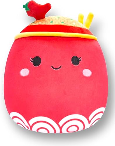 Squishmallow Peluche Kellytoy oficial - Animal de peluche suave y blando (8 pulgadas, Odion, la sopa picante de fideos ramen)